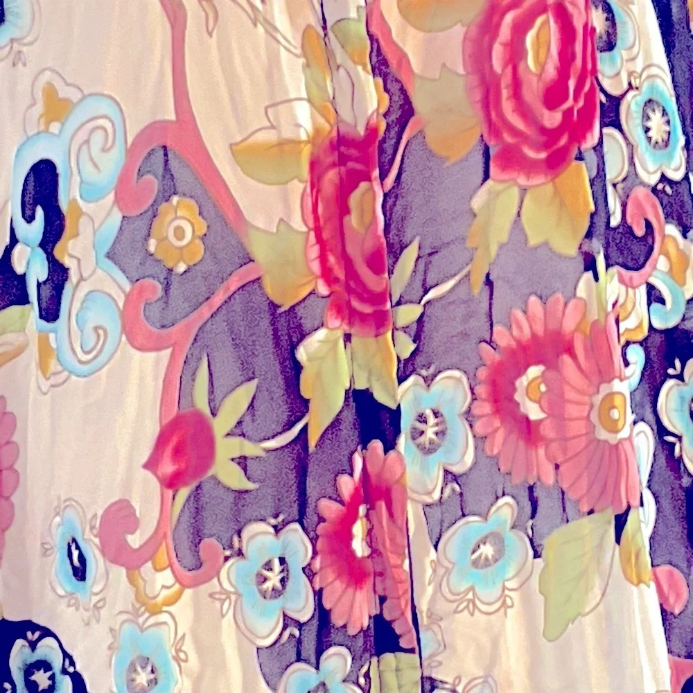 Agora Floral Beaded Ruffle Boho Blouse Snap Front Size 2X - Picture 6 of 16